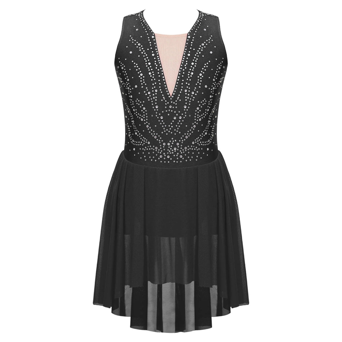 Girls Rhinestone Modern Contemporary Dance Ballet Dress Leotard Costume