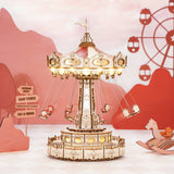 Swing Ride Music Box Amusement Park Series DIY 3D Wooden Model Kit Puzzle