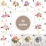 Handpainted Resin Flowers Hooks Rose Lotus Peach Blossom Hydrangea plus more