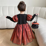 Tabitha's Halloween Witch Girls Orange Costume and Accessories