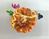 Glass Pumpkin Paperweight Halloween Home Decor Table Ornament