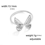 Open Butterfly Ring Stainless Steel Gifts Under $10