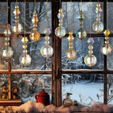 Set of Twelve K9 Crystal Prism Ball Christmas Tree  Ornaments