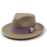Bowknot Feather Belt Fedora Hats Unisex