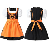 Girls German Dirndl Dress Oktoberfest Costume Witch Cosplay Costume