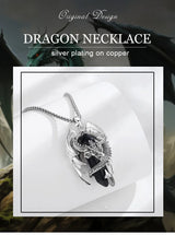 Dragon Treasure Hexagonal Obsidian Crystal Pendant Necklace