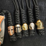 Brass Spartan Warrior Helmet Paracord Beads Lanyard Dreadlock Beard Bead