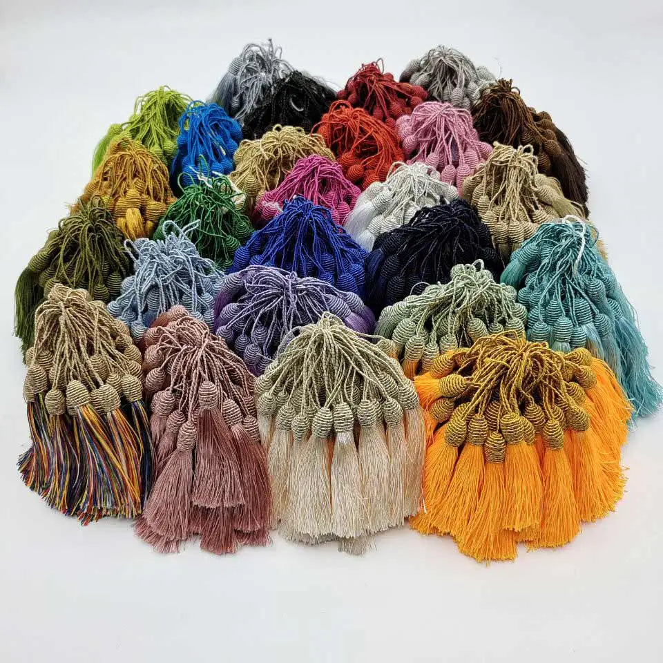 2-50pcs/lot 15cm Hanging Rope Silk Tassels Fringe Sewing Bang Tassel Trim Key Tassels for DIY Embellish Curtain Accessories