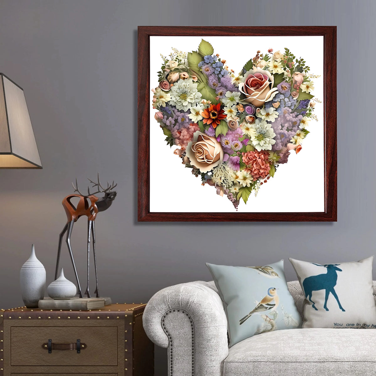 Love Bouquet Heart Wooded Jigsaw Puzzle