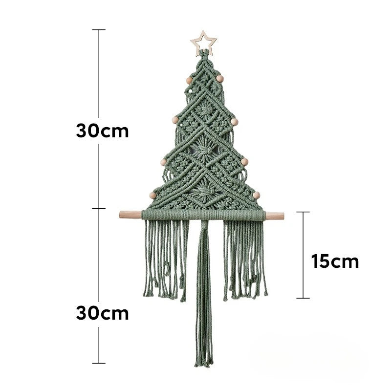 Christmas Tree Handmade Macrame Tapestry Wall Decoration