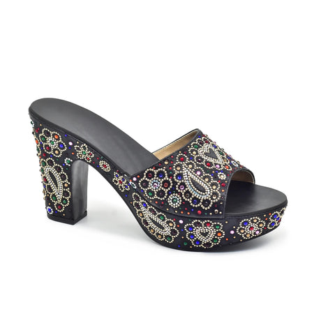 Paisley Summer Open Toe Platform High Heel Slides Shoes Comfortable Wedge Sandals