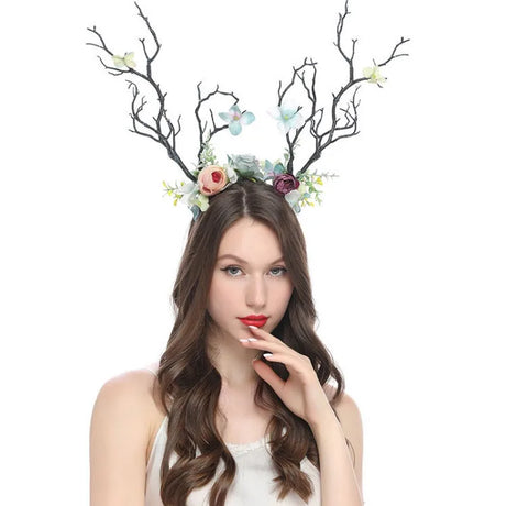 Midsummer Night Deer Antlers Tree Branch Headband