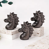 1PC Natural Silvery Obsidian Little Horse Head Crystal Statue