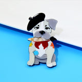 French Artist Bulldog Acrylic Brooch