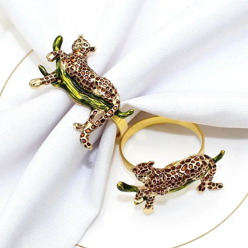 12PCS Leopard or Tiger Napkin Rings Table Decoration