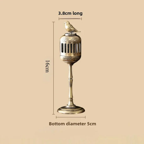 Brass Censer Incense Smoker Holder Bird House Ornaments Home Decor