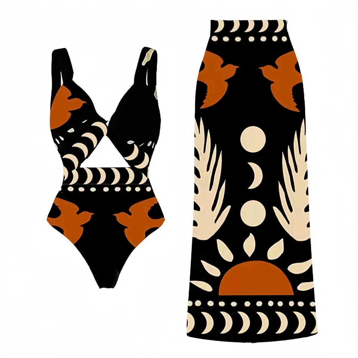 Island Graphic Summer Swimsuits Cover Up Pants Skirts Swimwear