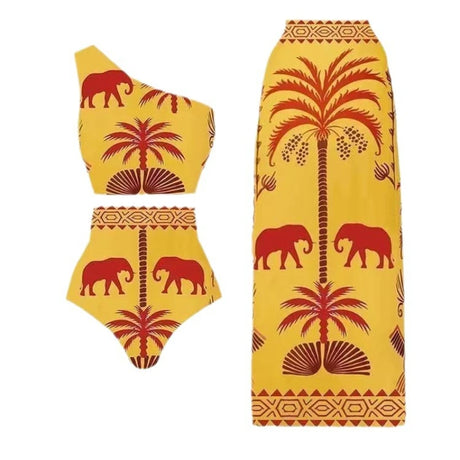 Island Graphic Summer Swimsuits Cover Up Pants Skirts Swimwear