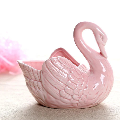 Swan Ceramic Flower Pots Home Decoration Storage Ornaments