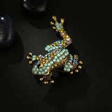 Rainbow Crystal Frog Brooch