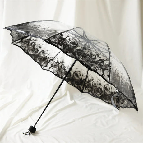 Forest Silhouette Transparent Umbrella PVC Umbrella