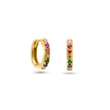 Colourful Zircon Gold Stud Earrings Mix'n'Match