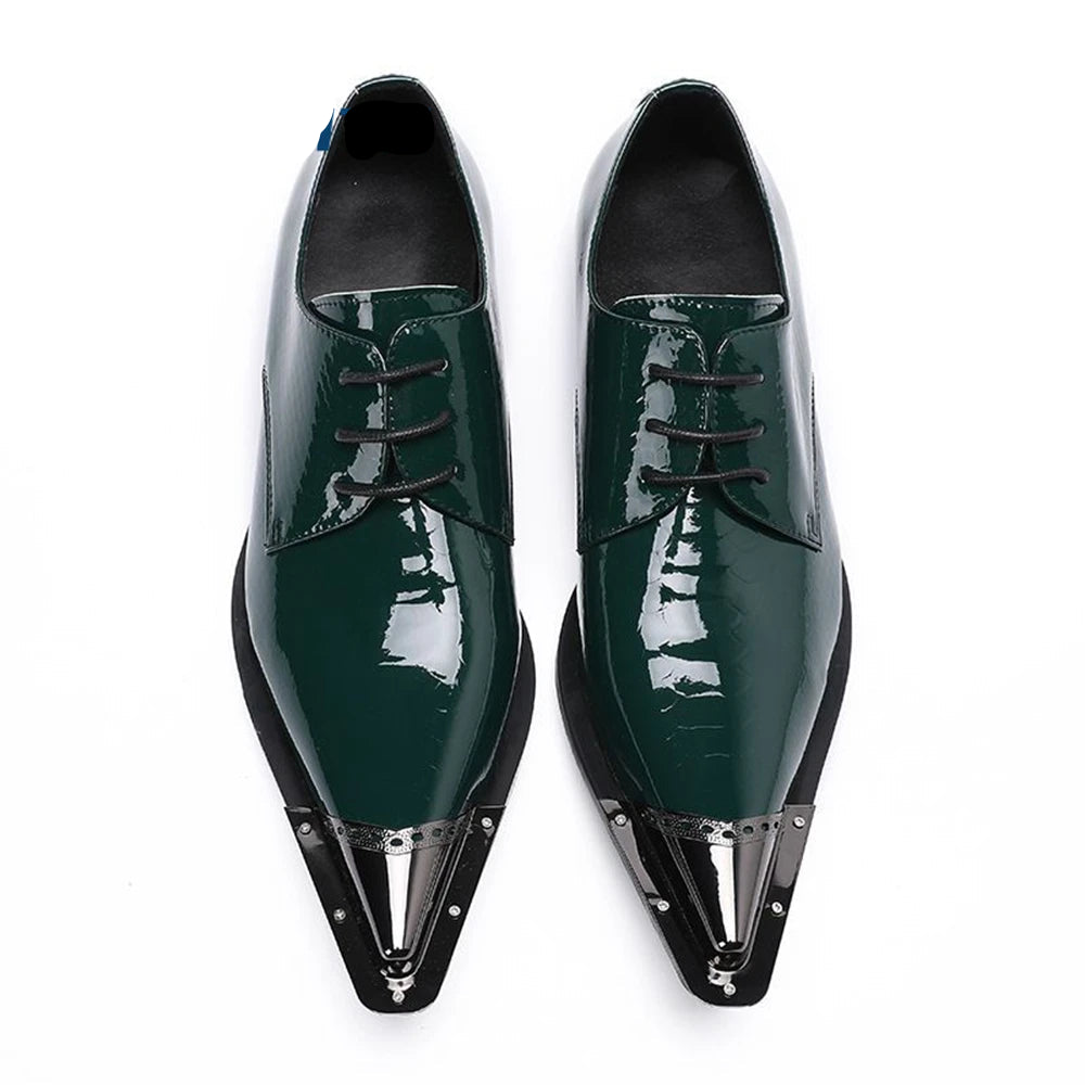 Crystal Blue Waters Real Leather Mens Oxford Pointed Toe Dress Shoes