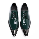 Crystal Blue Waters Real Leather Mens Oxford Pointed Toe Dress Shoes