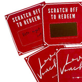Love Vouchers Five DIY Scratchies Scratch Off Stickers Gifts Cards