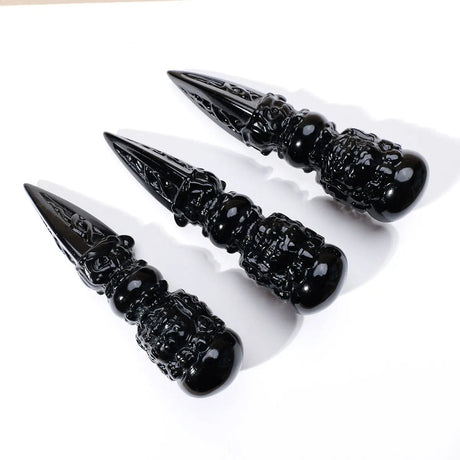 1PC Natural Obsidian "Jin Gangchu" Crystal – Healing Stone Feng Shui Divination & Home Decor Ornament