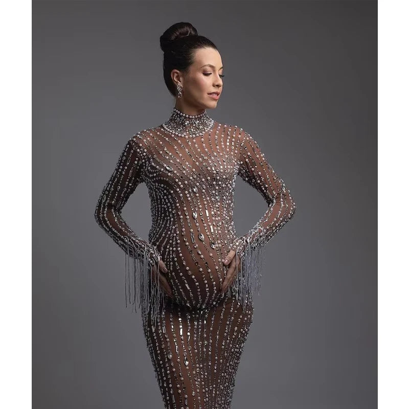 Dazzling Maternity Dress for Pregnancy Photo Shoot Gown