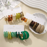 Sets of Vintage Style Multi-colour Hoop Earrings Set Water Drop C-shaped Designs