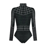 Spiderman Captain America Superhero Printed Long Sleeve Swimwear One-piece Surfing Swimsuit