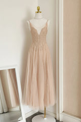 Sylvie's French Lace Embroidered Mesh Evening Dress