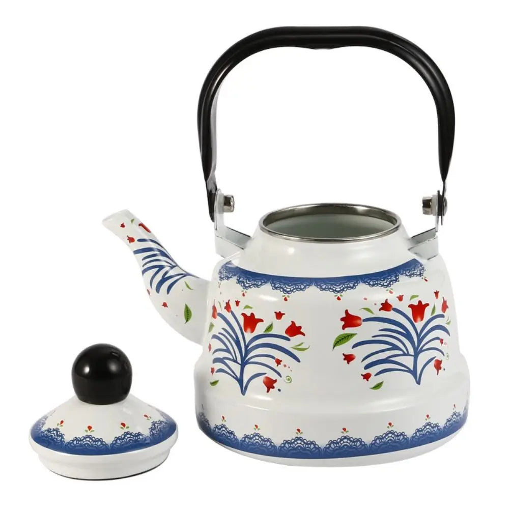Enamel Tea Kettle 1.1L, 17L or 2.5L Stove Top Tea Pot No Whistling