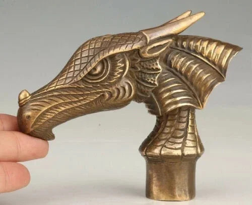 Copper Dragon Head Walking Stick Handle