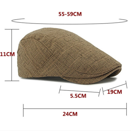 Breathable Linen Cabbie Beret Caps