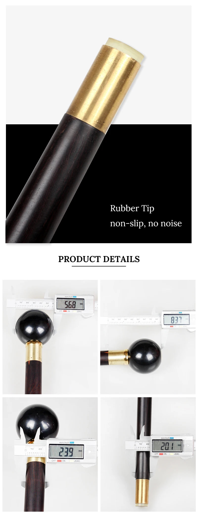 Black Eight Ball Wooden Walking Stick Cane