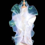 2Yards Ruffled Pleated Mermaid Fabric Gradient Organza Border for DIY Sewing Crafts