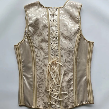 Men's Formal Boned Waistcoat Corset Vest Lace Up Burlesque Performance Stage Costume