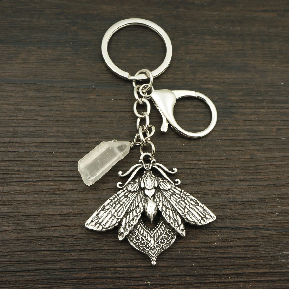 Victorian Death Moth Keyring