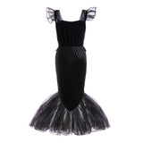 Halloween Mermaid Skeleton Costume Sets Gothic Girls Black Dress