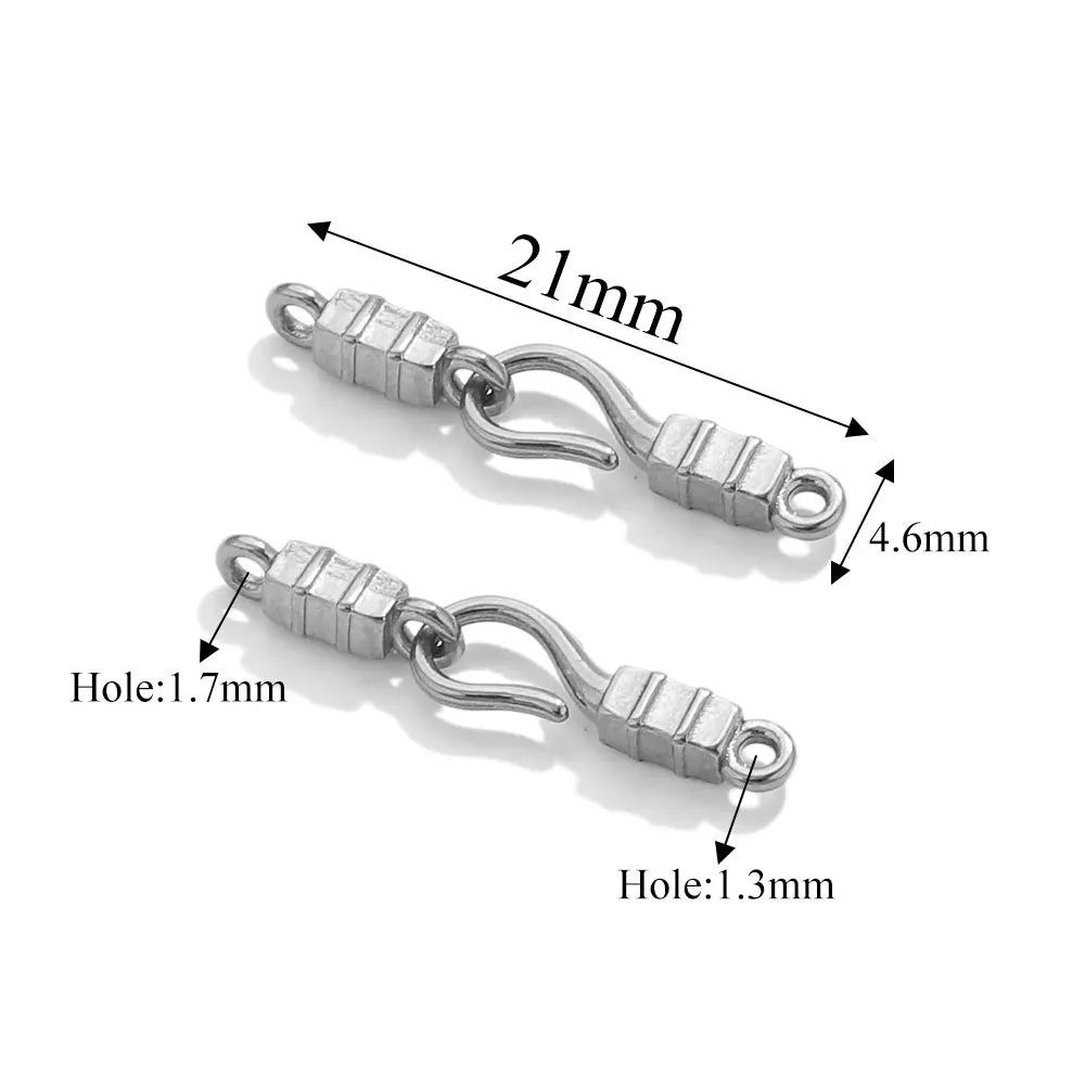 5pcs Stainless Steel Clasp Connectors For DIY Jewellery Making Lobster Clasps Hook Bracelet Necklace Findings
