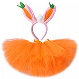 Easter Bunny Tutu Skirt Orange Carrot Tutus with Bunny Ears