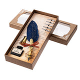Feather Quill Pen and Ink Set Dip Calligraphy Writing Set with 5 Replacement Nibs Pen Holder