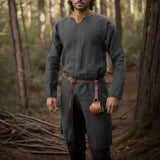 Medieval Renaissance Linen Tunic Long Shirt Knight Vikings Pirate Cosplay Costumes