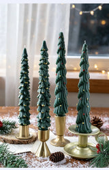 Christmas Tree Taper Candle Pine Tree Candlestick Xmas Dinner Table Decor
