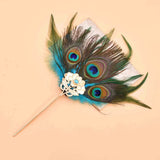 Peacock Feather Hairpins