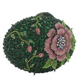 Woodland Rose Crystal Flower Evening Clutch Bags Cocktail Minaudiere Handbags