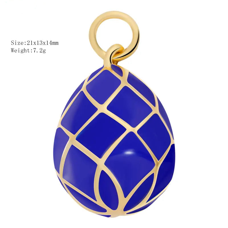 Enamel Easter Egg Pendants 18K Gold Plated Charms For DIY Earrings Necklaces Jewellery Making